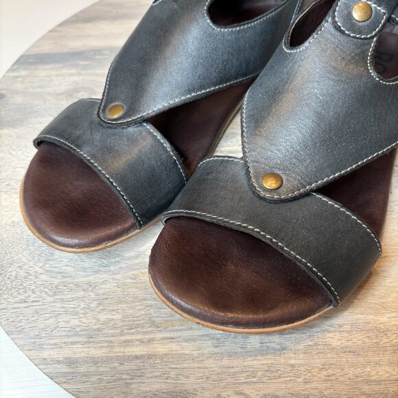 Bed Stu Roan Hali Black Leather Slingback Sandals Flats US Size 7.5 - Picture 8 of 10